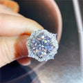 Classic 925 Silver 5 Ct Excellent Cut Pass Diamond Test D Color Moissanite Double Arrows Engagement Ring for Women Fine Jewelry