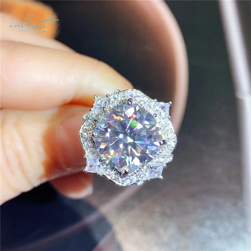 Classic 925 Silver 5 Ct Excellent Cut Pass Diamond Test D Color Moissanite Double Arrows Engagement Ring for Women Fine Jewelry