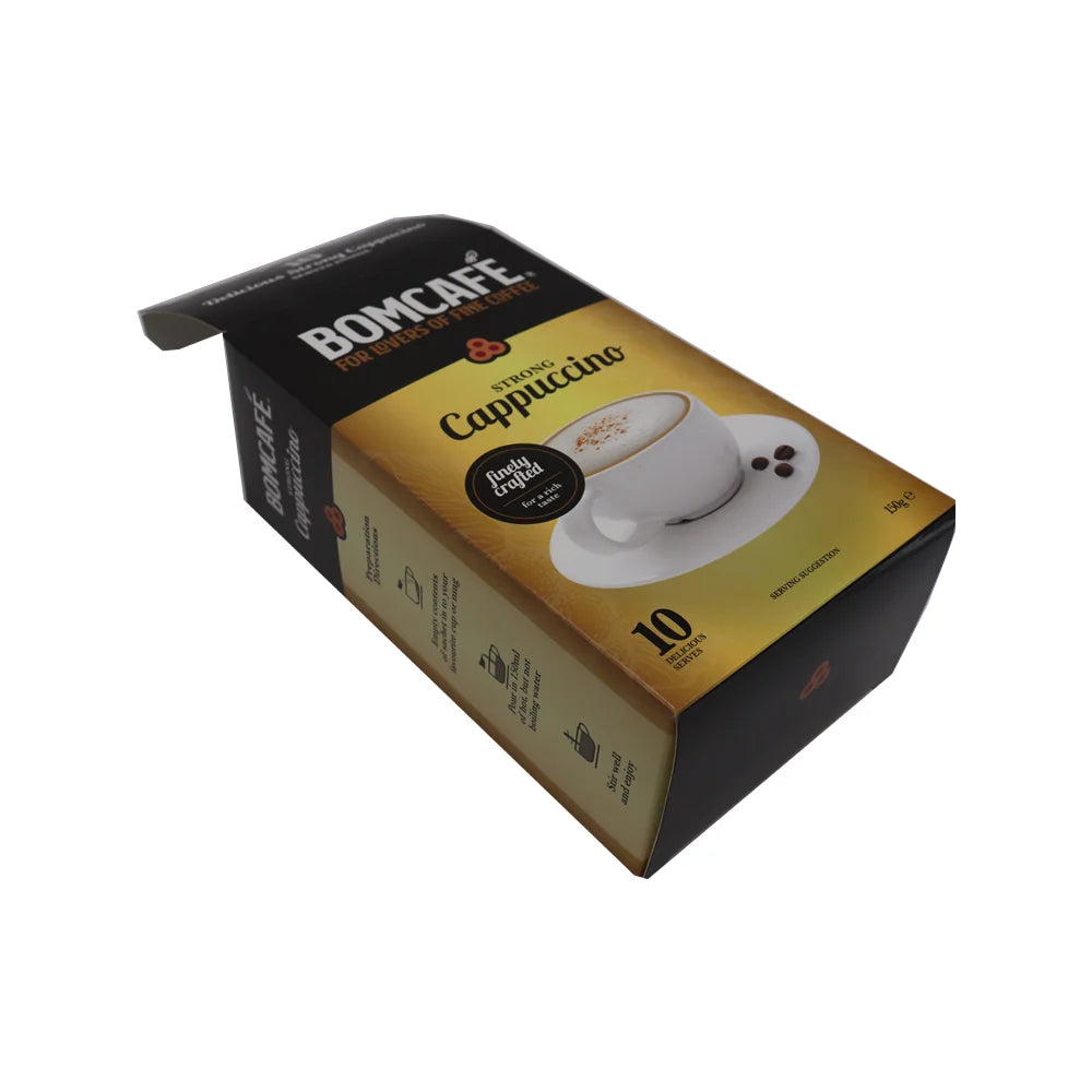 Custom Designed 10 12 14 Capsule Paper Packaging for Instant Coffee and Tea Glossy & Matt Laminated Folders Box