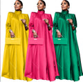 8 Color Middle East Arabic Muslim Dress 2024 Women Autumn Islamic Clothing Casual Maxi Vestidos Female Turkish Robe