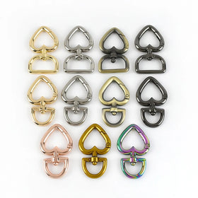 Meetee 14/20mm Heart-Shaped Spring Buckle Hardware Accessories Love Key Chain Pendant Handbag Chain Swivel Clasp Hook Buckles