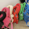 Women's New Cute Solid Tote Shoulder Crossbody Bag Plush Striped Corduroy Handbag Versatile Fashion Accessory for Autumn Winter