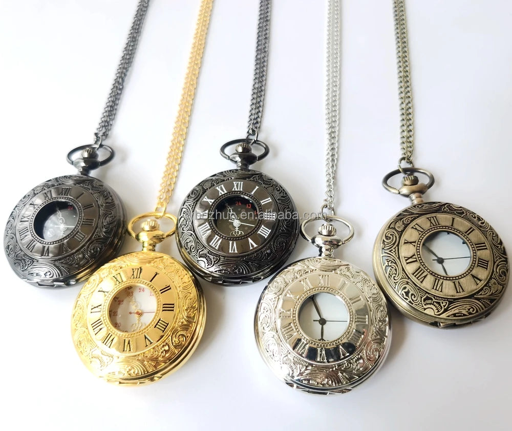 Hot Selling Classic Antique Vintage Alloy Quartz Dial Roman Pocket Watches