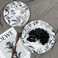 Ins French Vintage Tracing Gold Berry Ceramic Plate Flower Steak Dessert Plate Wholesale