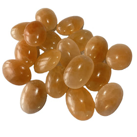 Natural Rock Moroccan Healing Crystal Pocket Stone Orange Selenite Palm Stone for Sale