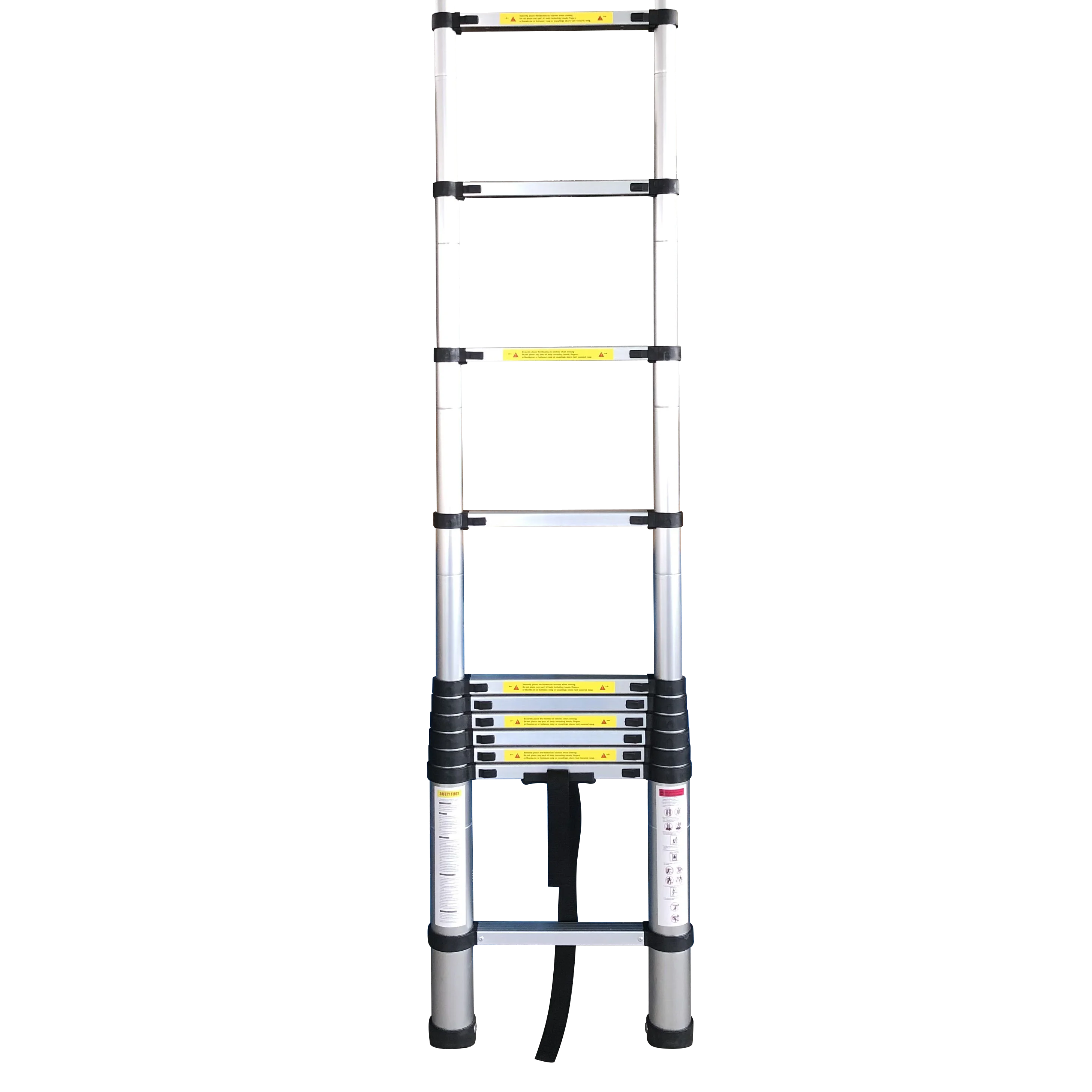 Modern 7-Step Aluminum Folding Ladder Silver Foldable with CE Certification and 330lb Max Load Capacity for Apartment Use