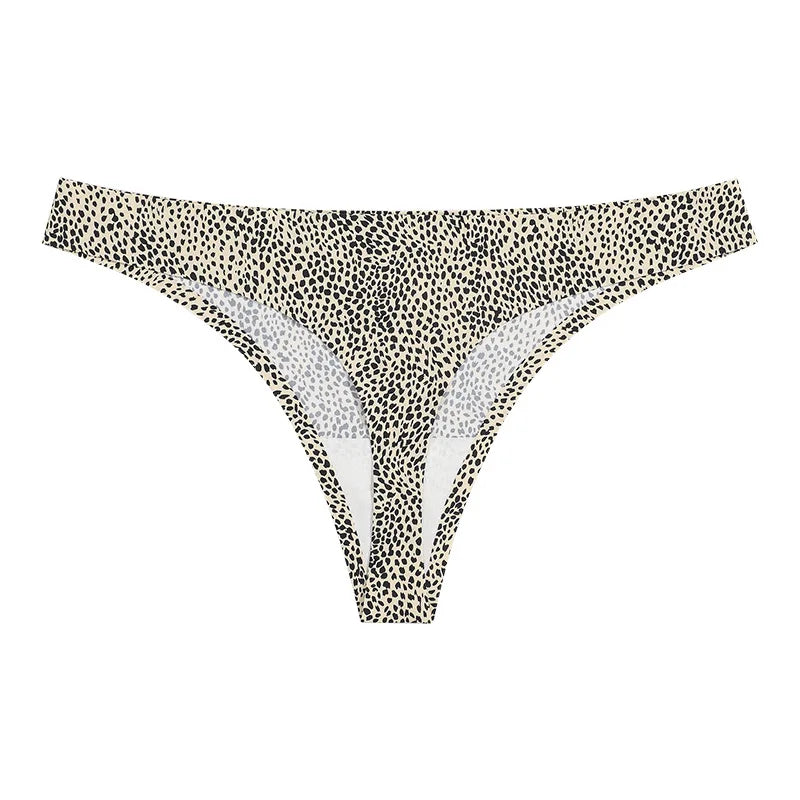 JOGOGO Wholesale Customize Ropa Interior Mujer Plus Size Panties Women Breathable G-string Low Rise Seamless Leopard Print Thong