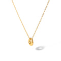 18K Gold Plated Stainless Steel Necklace with Link Chain Unisex Oval Ring Pendant Featuring Hollow Circle Gold Necklace Pendant