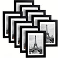Customized Black MDF Wooden Picture Photo Frame for Home Decorative 4x6 5x7 8x10 9x12 A4 A3 Sizes UV Printing