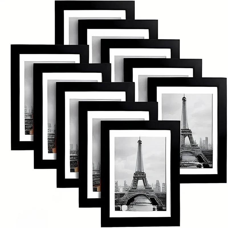 Customized Black MDF Wooden Picture Photo Frame for Home Decorative 4x6 5x7 8x10 9x12 A4 A3 Sizes UV Printing