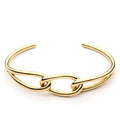 18K Gold Plated Women's Fashion Cuff Bracelet Twisted Knots Charm Bangle Lady Gift for Special Occasions