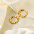 Top Selling Women's Stainless Steel Hoop Earrings Classic Daily Wear with Gold Plating Waterproof Pearl Jewelry Fashion Style