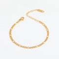 Joolim Stylish Stainless Steel 18K Gold Plated Figaro Chain  Bracelet Design Jewelry Wholesale