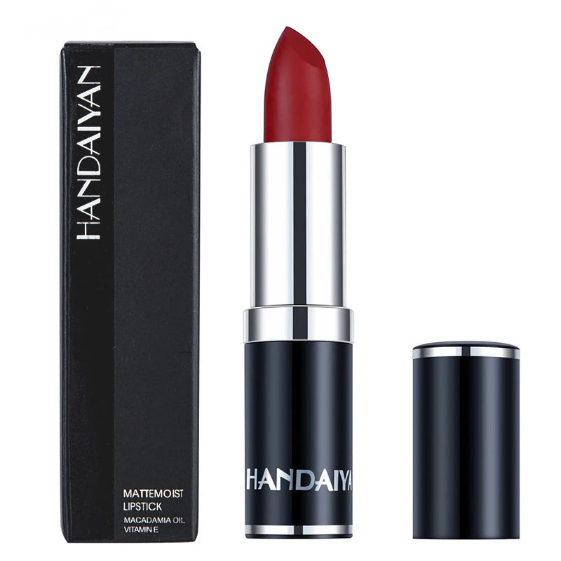 HANDAIYAN Long Lasting Matte Fog Lipstick Non-Stick Velvet Cup Makeup Moisturizing Mineral Covers Lip Line Nude Color