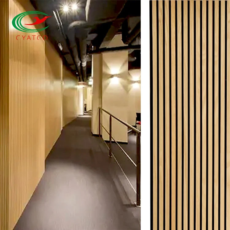 Customized Wood Slat Wall Sound-absorbing Panels for Acoustic Engineering