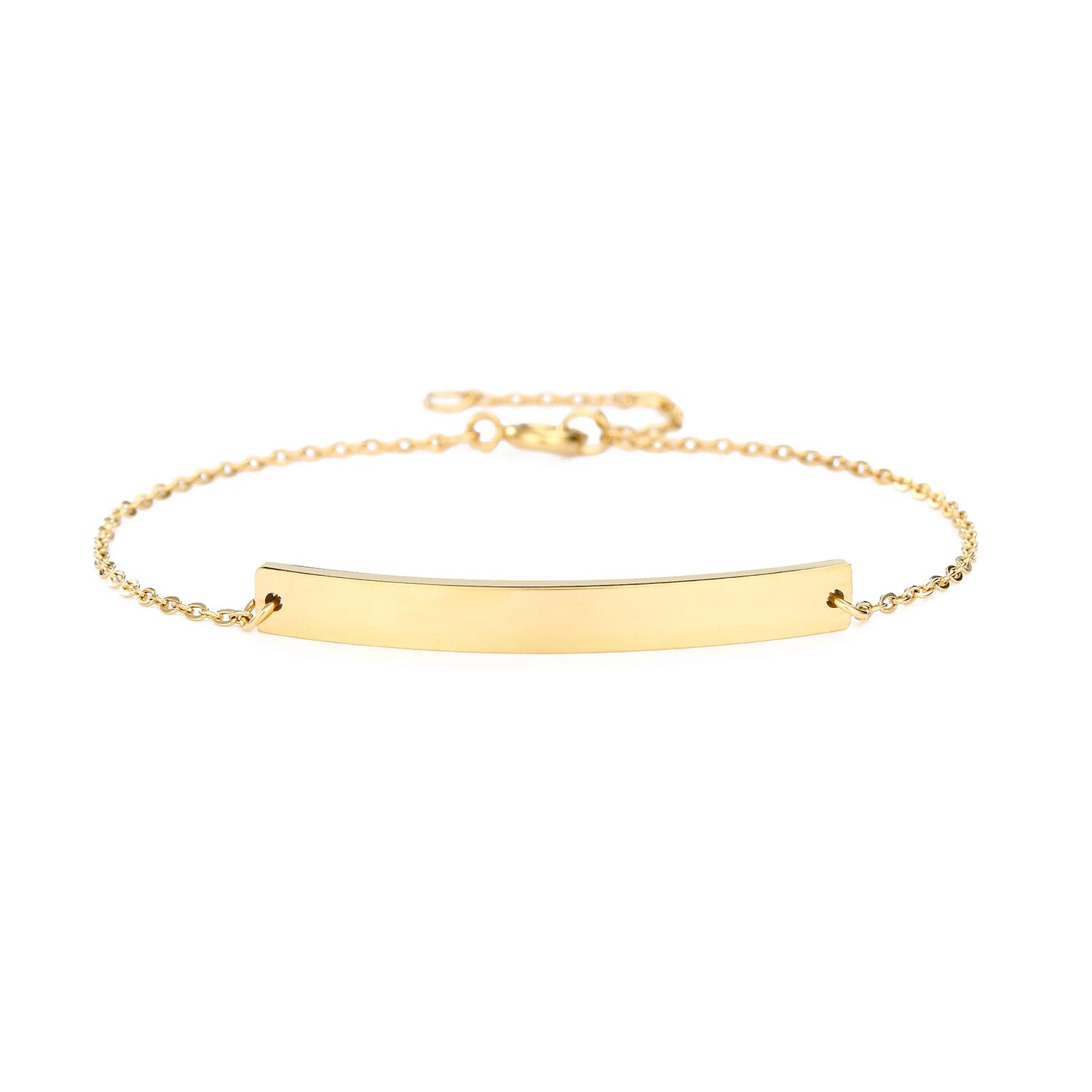 EManco Personalized Engraved 316L Stainless Steel Bar Bracelet Minimalism Jewelry Women