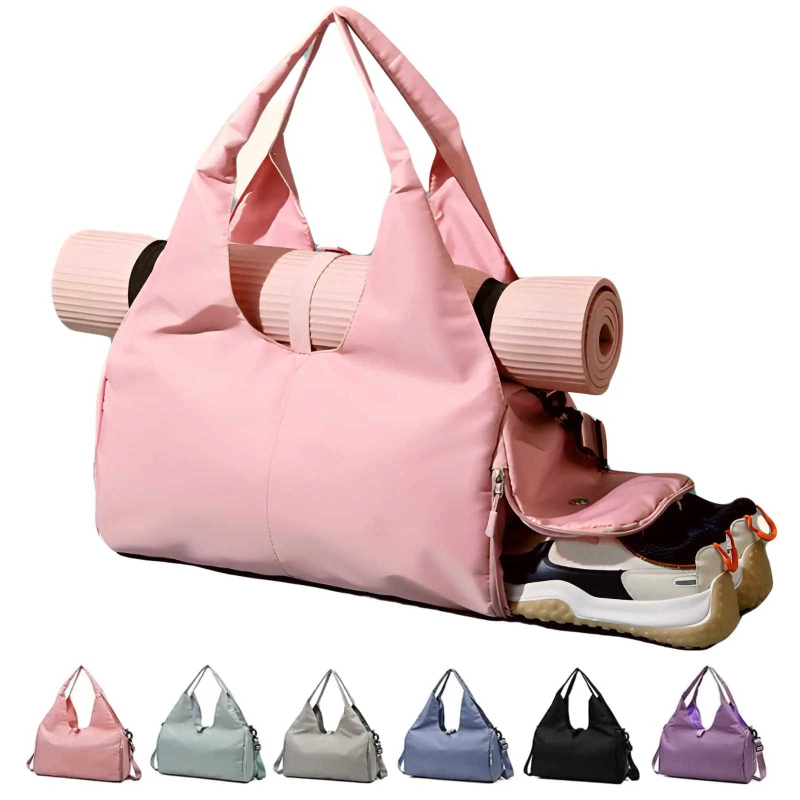 Yoga Mat Bag Large Capacity Sport Gym Duffle Bag with Shoe Compartment Durable Waterproof Gym Bag Female