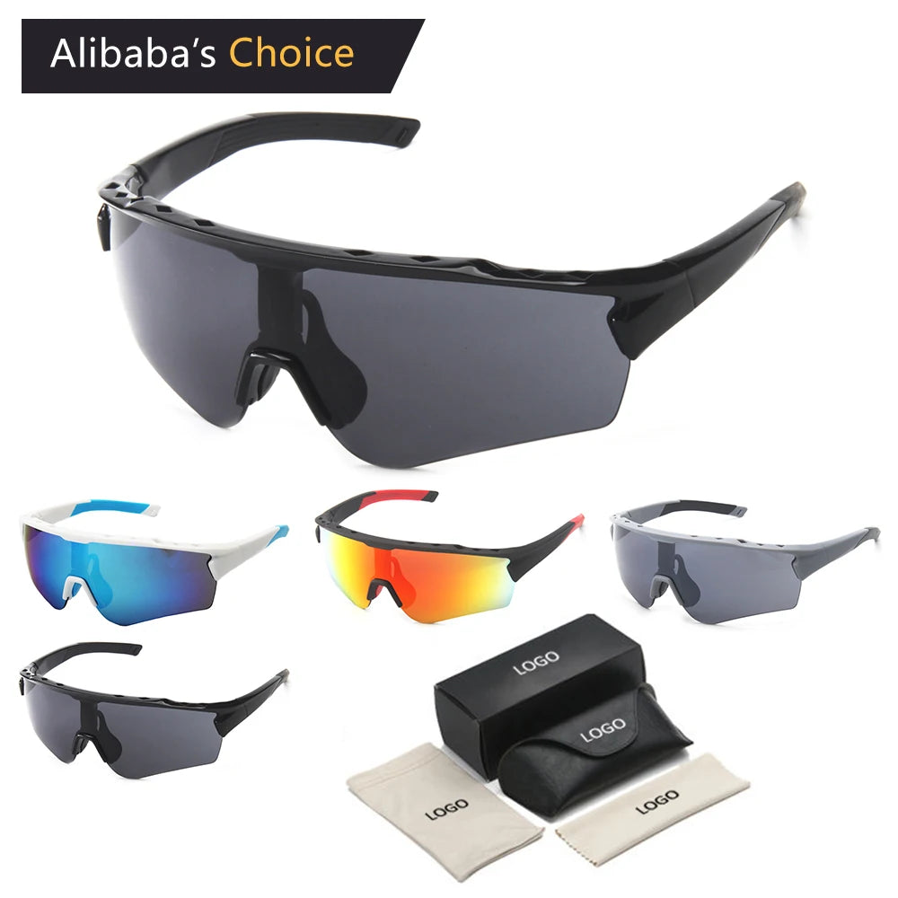 Wholesaler Brand Design TR90 Windproof Men Sport Sunglasses Trendy Oversized  Fashion Riding Eyewear Cycling Sunglasses