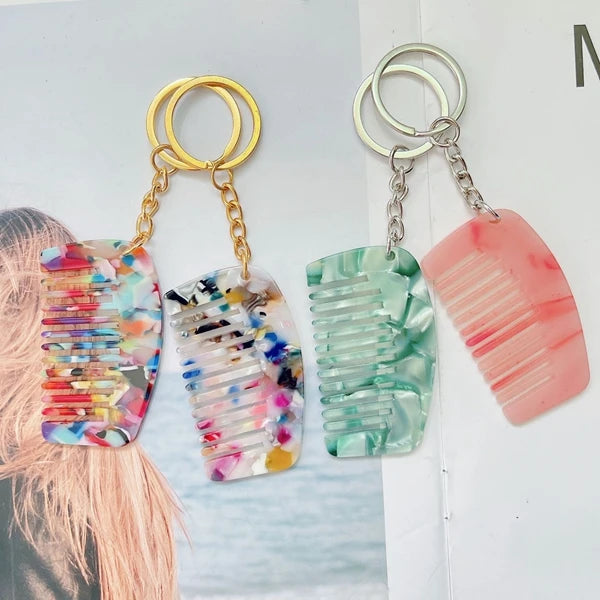 DIY Women's Portable Leopard Marble Cushion Wide Tooth Anti-Static Acetic Acid Hair Comb Beauty & Personal Care Product