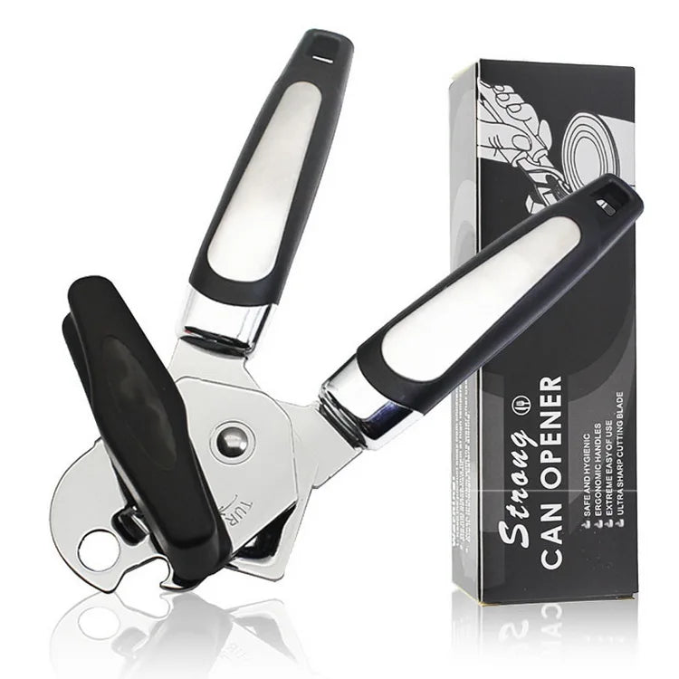 Professional Heavy Duty  Manual Can Bottle Opener Safe Edge Jar Opener with Plastic Handle
