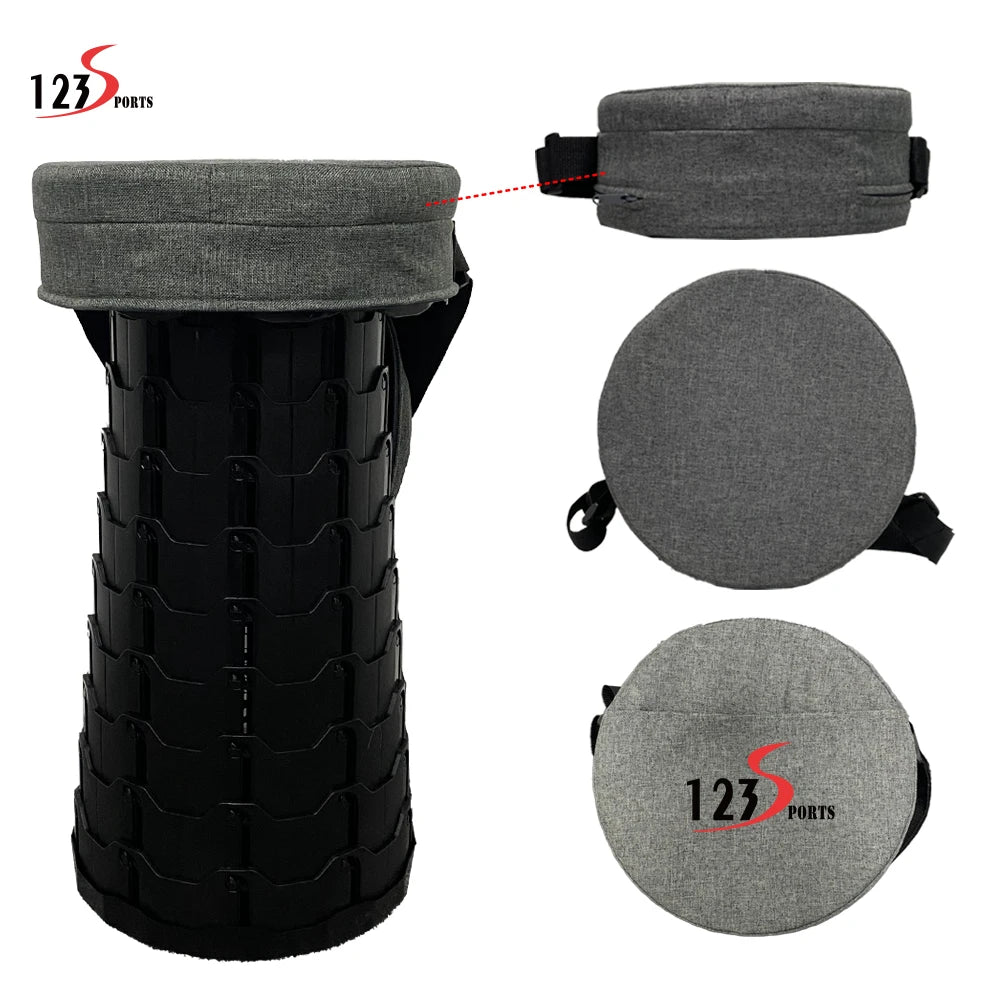 Folding Retractable Seat Collapsible Lightweight Camping Stool Fishing Chair Cushion Portable Camping Hiking Stool Cushion