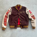 Wholesale New Stylish College Jacket/OEM Baseball Jacket Sports Style Suede Leather Double Spelling Letterman Men Jacket