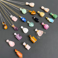 Wholesale Gemstone Essential Oil Perfume Bottle Rose Crystal Fluorite Amethyst Natural Quartz Crystal Perfume Bottle