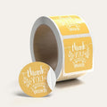 Custom logo Business Thank You  Gold Foil  Printing Self Adhesive Round Roll Vinyl Labels Sticker