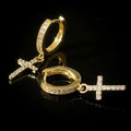CAOSHI 1Pairs Fashion Cross Stud Earrings Ear Religious Punk Jewelry Hip Hop Cross Earrings for Men Women