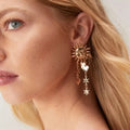 New Arrival High Polished Minimalist Stainless Steel Earring Women Jewelry Triple Half Moon Stud Swirl Earrings