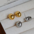New Arrival 18K Gold Plated Stainless Steel Women's Earrings Small Coffee Beans Geometric Design for Anniversary Occasions