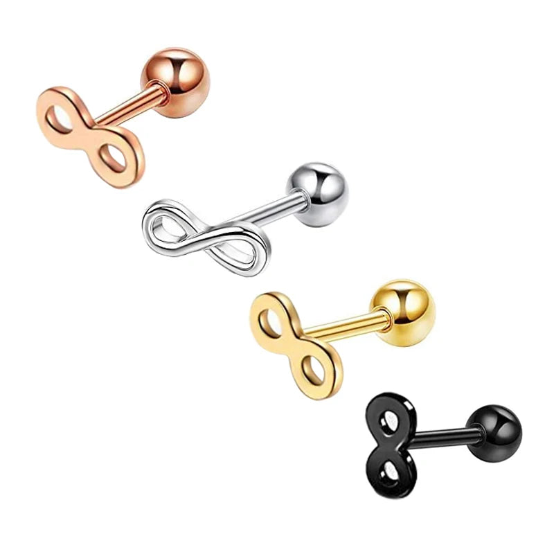 Stainless Steel Stud Earrings Set for Women Men Star Moon Cartilage Earrings Hypoallergenic Flatback Earrings Piercing Jewelry