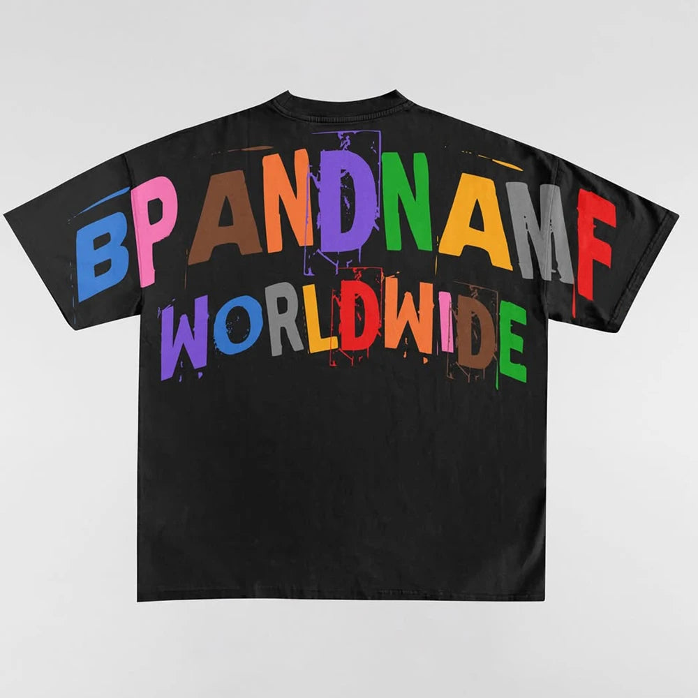 Guangzhou Oem Clothing Manufacturing Streetwear T-shirt 230 Gsm Cotton Boxy Fit t Shirt Men's Silk Screen Printing T-shirts