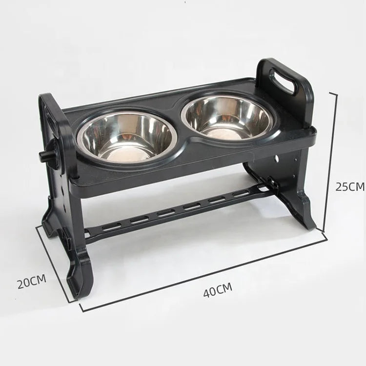 Factory Wholesales Elevated Dog Bowls Height Adjustable Dog Dish Bowl With 2 Stainless Steel Dog Food Bowls MegaBDM