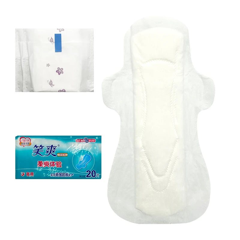 factory Customized Label Biodegradable Pure White Cotton Sanitary Napkin