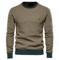 Cotton Long Sleeve Sweatshirt Men Casual Solid Color Custom Pullovers Knitted Wear Male Winter Tops