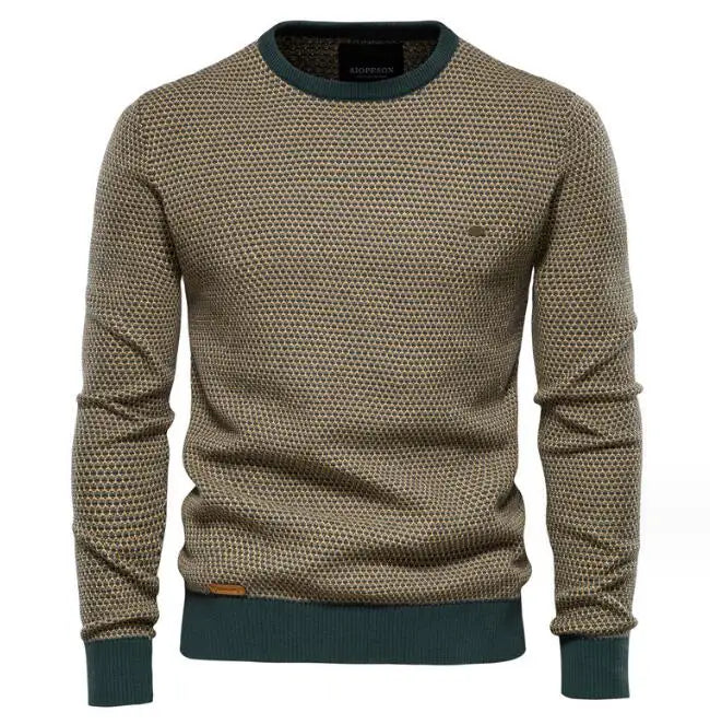 Cotton Long Sleeve Sweatshirt Men Casual Solid Color Custom Pullovers Knitted Wear Male Winter Tops