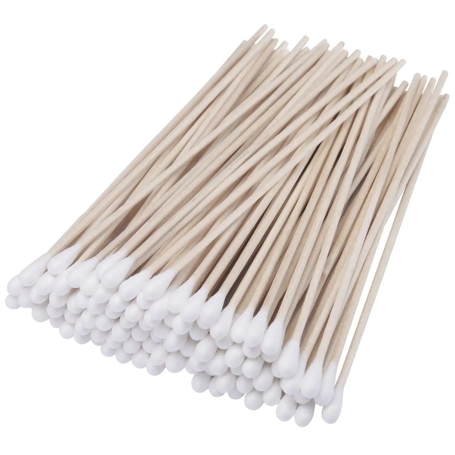 100Pcs/Bag Makeup Cotton Swabs 6 Inch Non-Sterile Wooden Cotton Buds for Wound Care
