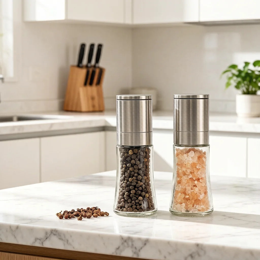 New Mini Manual Stainless Steel Salt Mill Glass With Low Quantity Order Available