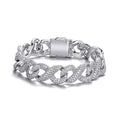16mm Copper Cubic Zirconia Jewelry Twist Cuban Link Chain Bracelets Full Iced Out CZ Diamond Miami Cuban Infinity Bracelet