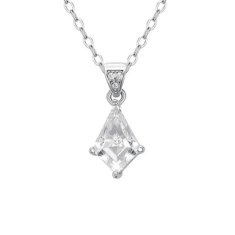 S925 Sterling Silver Kite Oval Cut Moissanite Chokers Pendant Necklace Classic Style Third Party Certified for Engagement