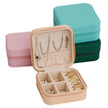 2025 Hot Sale Square Earrings Necklace Bracelet Ring Box Portable Simple PU Leather Travel Jewelry Storage Box for Girls