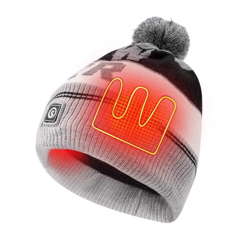 Christmas Gift Beanie Winter Cap Hats Outdoor Sports 7.4V/2200mAh Polar Fleece Heated Hat Warm Winter Cap for Men Women