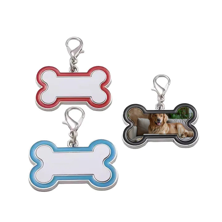 Fashion Bone Shape Pet ID Tag DIY Laser Dog Metal ID Tag Customized Pet Engraved ID Tags