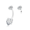 Orthodox Children's Classic Titanium Prong Set Heart Belly Ring Gold Plated Piercing Fashion Style Engagement Wedding Gift Party