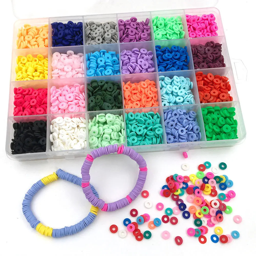 Newly Arrived JI Bai Zhao 6mm Flat Circular Polymer Mixed Color Spacer Beads Bohemian Style DIY Handmade Box Accessories