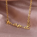 2024 Wholesale Mother's Day Gift Fashion Fine Stainless Steel Mama Alphabet O Shape Chain Jewelry Necklace for Women