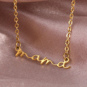 2024 Wholesale Mother's Day Gift Fashion Fine Stainless Steel Mama Alphabet O Shape Chain Jewelry Necklace for Women