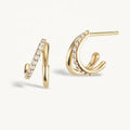 LOZRUNVE 925 Sterling Silver Double Half Open Mini Huggie Hoop Earring Delicate Fine Jewelry