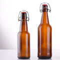 500ml Amber Swing Top Easy Cap Beer Bottle Linear Icon of clear Beverage Glass Bottle with Stopper